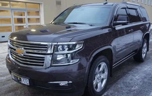 Дефлекторы окон (ветровики) Chevrolet Tahoe IV (Z71) 2015 ХРОМ.МОЛДИНГ (Шевролет Тахое) Кобра Тюнинг